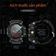 LOKMAT ATTACK GT Smartwatch With Bluetooth Calling, Push Notifications, Call Reminders, Flashlight, Compass, Multi-Function, Heart Rate, Blood Oxygen, Sleep, Health Monitoring, IP68 Waterproof, Multiple Sports Modes, A Wide Range Of Dial Options, And A Triple-Proof Design. - ATTACK GT - View 13