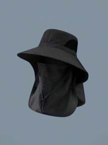 1pc Unisex Sun Protection Outdoor Fishing Cap, Wide Brim Anti-UV Neck Cover For Hiking, Fishing, And Other Outdoor Activities