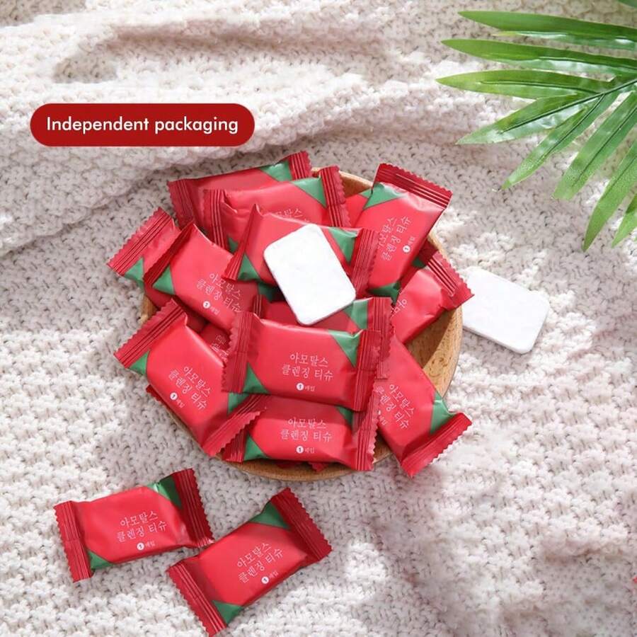 20Pcs Travel-Sized Pure Cotton Compressed Towels Individually Packed, Portable For Face And Hand Wiping