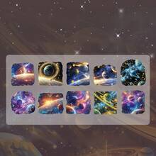 Conjunto de adesivos com tema romântico de céu estrelado, 10 unidades/pacote, adequado para presentes, escritório, casa, marcação, etiquetas, salas de aula, brinquedos, diários de estudantes, materiais criativos para decoração vintage faça você mesmo