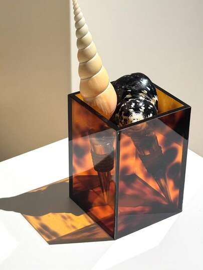 1pc Tortoiseshell Leopard Print Handmade Acrylic Cosmetic Storage Box For Makeup And Jewelry, Minimalist Nordic Desktop Organizer Tray, Portable Vanity & Dressing-Table Makeup Organizer, Multi-Compartment Jewelry Trinket Box, Space-Saving Clear Acrylic Cosmetic Case, Chic Ins-Style Tortoise Shell Pattern, Ideal Gift For Her, Birthday Bridesmaid Holiday Gift, Back-To-School Dorm Decor, Autumn Halloween Holiday Home Decor,Room Decor