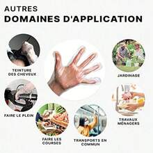 Caja/Bolsa de 100/200 piezas de guantes desechables transparentes de plástico sin látex para preparación de alimentos, , cocina, limpieza y barbacoa