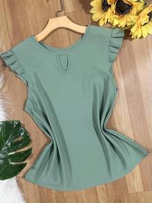 blusa regata moda feminina de crepinho - Verde menta - Visão 3