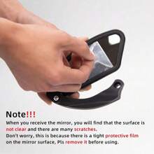 360° 可调节自行车后视镜，带广角镜头，灵活长臂，易于安装，适用于山地自行车、电动滑板车和轻型车辆 - 黑色 ABS 框架，踏板配件 | 椭圆形镜子 | 自行车配件 - 黑色 - 查看 10