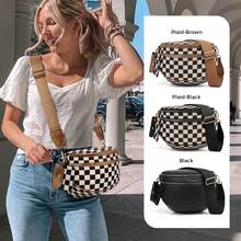 GAINSNS Ladies' Saddle Bag Checked Pattern Crossbody Bag For Women Girls Sling Bag With Adjustable Strap And Coin Purse Stylish Urban Minimalist Commuting Lightweight Single Shoulder Women's Bag - Nhiều màu - Xem 3