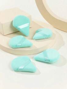 Éponge de maquillage triangulaire verte turquoise réutilisable, outil de maquillage polyvalent pour fond de teint, crème, BB crème, écran solaire, coussin et blush - alternative parfaite aux pinceaux de maquillage, libère vos mains, cadeau de Noël idéal, maquillage, pas cher, décoration de chambre, coiffeuse, voyage, chambre à coucher, accessoires de maquillage, tampon, mélangeur de maquillage, tampon de poudre, éponge de maquillage