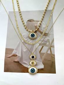 1pc Bohemian Style Creative Fashion Luxury Elegant Copper Bull Head & Eye Print Fabric Necklace, Suitable For Daily, Date, Party, Summer, Beach, Holiday, Sports, Gift For Women, Sisters, Couples (The Eyes Are Made Of Resin With Foam Backing. Please Handle With Care If You Have Concerns.) - Gold - View 8