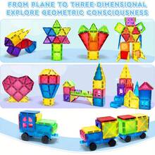 40/65/100pcs Magnetic Building Blocks Toys, Small Size Magnetic Tiles For Stacking And Puzzles, Ideal Birthday Gift For 3+ Years Old, Creative Magnetic Construction Toys - Multicolor - View 4