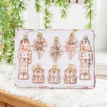 10pcs/8pcs Christmas Decorative Hanging Ornaments Set, Nutcracker Hanging Decorations, Christmas Decorations, Christmas Decor, Christmas, Home Decor Hanging Pendants, Party Decorations, Holiday Scene Arrangement Decorations, Painted Long Pointed Asymmetric Hanging Ornaments, Christmas Tree Ornaments, Shopping Mall Window Display Decorations - Multicolor - View 14