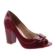 Women's Wine Peep Toe Shoes With Thick High Heels, Comfortable, Marsala, Bordo - 酒紅色 - 查看 6