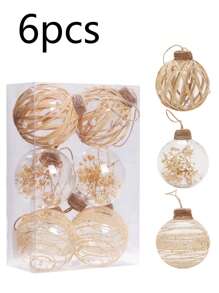Cirelle 6pcs/9pcs Clear Plastic Christmas Ball Ornaments, Champagne Balls For Tree Decoration - Shatterproof For Holiday Wedding Party Gifts Home Decor Christmas Decorations Room Decor Winter
