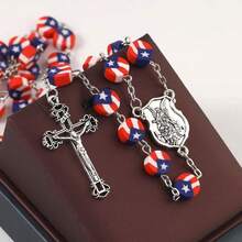 1pcs/Set Independence Day Pattern Cross Necklaces; Prayer; Baptism ...