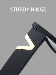 2025 V-Shaped New Style Fashionable Small-Frame Glasses For Women, Hip-Hop Style Rectangular Glasses - Black - View 5