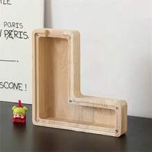 Madebyblanc 木制大号字母储蓄罐 带首字母的存钱罐 硬币存钱罐 生日、圣诞节、节日趣味礼物