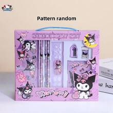 Sanrio 6pcs/8pcs/14pcs/1Set Hello Kittys Cartoon Ruler Pencil Sharpener Eraser Notebook Set Creative Drawing Office Supplies Kitty Cat Stationery Kit Gifts (Some Parts May Be Random)(The Package Design Is Random)