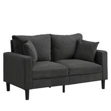 57 " High Resilience Loveseat Sofa, Wooden Frame 2 Seat Sofa, Comfy , Small Space Saving Modern Upholstered Sofa, Living Room Bedroom Apartment Small Space - 深灰色 - 查看 6