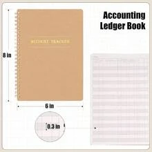 Accounting Ledger Book, Expense Tracker Notebook A5 Budget Bill Tracker Notebook For Home Budget Tracking Business Bookkeeping Personal Finance Planner, Income And Expense Log Book - 1 - View 6