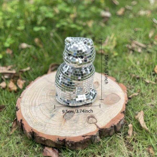 1pc Gold/Silver/Pink (Cat-Shaped) Mirror Disco Ball Decor - Colorful Retro Glass Sculpture, Suitable For 70s 80s Theme Party, Christmas, Valentine's Day Gifts, No Electricity Required Home Decor