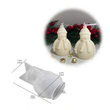 DIY 蜡烛模具、圣诞装饰雪人模具、树脂、石膏、硅胶家居装饰模具 - 白色 - 查看 2