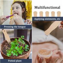 55 Pcs Wooden Fan Handles 8 Inch, Jumbo Craft Sticks For Wedding Programs, Or Paint Mixing Crafts Home Art Projects, Classroom Art Supplies - Default - View 5