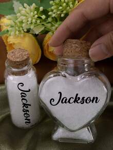Custom Mini Jars With Text,Personalized Mini Jars With Cork Lids,Customized Sand Jars Keepsake,Customizable Small Decorative Jar,Wishing Bottle,Memory Bottle,Beach Honeymoon,Valentine's Day,Wedding Gifts,Cute Glass Jar,Birthday Gifts,Bedroom,Living Room,Groom,Bride,Friends,Couple,Family,Father,Mom - Style a - View 6