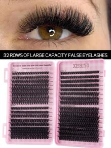 10/32排单根睫毛册大容量8-16毫米混合长度簇状睫毛适合初学者DIY家庭睫毛延长套装睫毛簇、睫毛簇、单根睫毛、睫毛、假睫毛