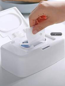 Caja de toallitas húmedas tipo botón, caja de pañuelos para coche, caja de almacenamiento portátil de toallitas húmedas para la sala de estar, caja de toallitas húmedas, caja de toallas con tapa de botón, caja de almacenamiento de toallas secas y húmedas, a prueba de polvo, multifuncional, caja de pañuelos antiestrés, suave y esponjosa - Multicolor - Ver 2