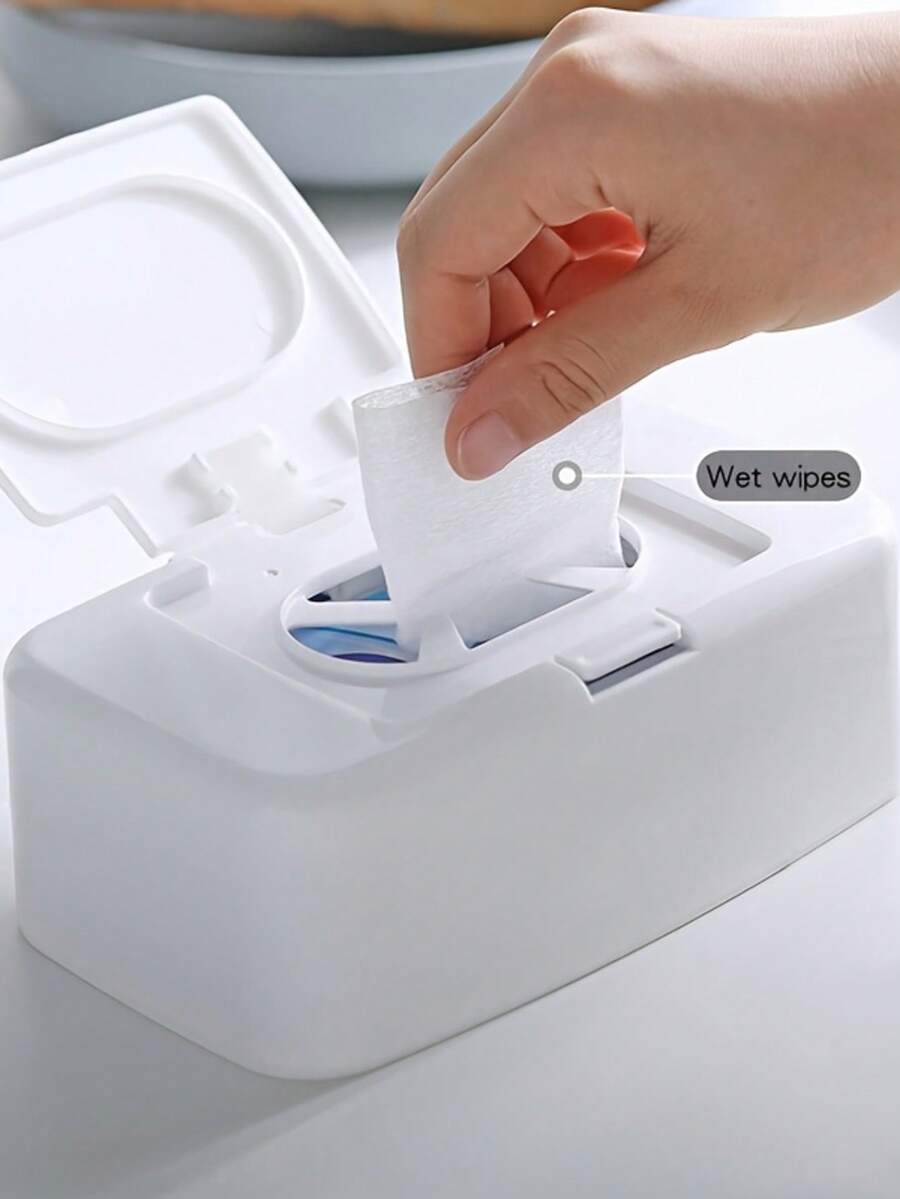 Caja de toallitas húmedas tipo botón, caja de pañuelos para coche, caja de almacenamiento portátil de toallitas húmedas para la sala de estar, caja de toallitas húmedas, caja de toallas con tapa de botón, caja de almacenamiento de toallas secas y húmedas, a prueba de polvo, multifuncional, caja de pañuelos antiestrés, suave y esponjosa