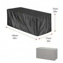 1pc Outdoor Patio Box Cover - Durable Oxford Fabric, Adjustable Drawstring Closure, Weather-Resistant Furniture Protection For Garden Storage And Outdoor Furniture, Outdoor Furniture Cover