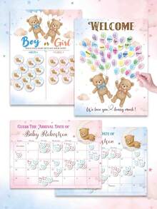 Geschlechts-Enthüllungs-Partyspielposter, Duschutensilien, Atmosphärendekoration, Requisiten, Mutterschaftskalender-Schild für Jungen oder Mädchen, Jahrestags-Geschenkparty-Dekoration, Gästebuch-Aufkleber, Geburtstags-Party, Hochzeitsgeschenk, Bridal-Shower-Party, Abstimmungsposter, Heimparty, Ankunftsdatum