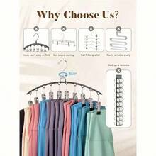 2PCS Black Metal Leggings Hangers With 20 Clips - Space-Saving Closet Organizer For Yoga Pants, Skirts, And More - Durable Carbon Steel Design, No Assembly Required, Perfect For Small Spaces Like Dorms And Bedrooms, Clothes Hangers - 2pack Dark Green - View 7