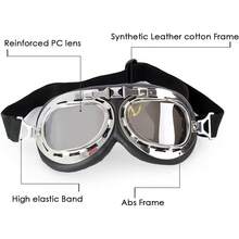 Cosplay Goggles Steampunk Motorcycle Goggles Costume Retro Pilot Style - 棕色-黃色鏡片 - 查看 10