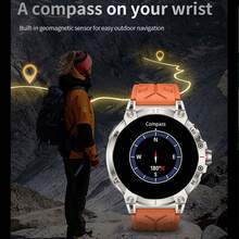 ساعة ذكية للرجال للرياضة الخارجية GZYR 2025 الجديدة، مزودة بضوء LED عالي الطاقة، شاشة لمس كاملة HD بحجم 1.85 بوصة (4.7 سم)، اتصال لاسلكي، بطارية طويلة الأمد 760 مللي أمبير، بوصلة، أكثر من 100 وضع رياضي، مقاومة للماء بمعيار IP68، مراقبة الصحة، متوافقة مع أندرويد وآي أو إس، هدية مثالية.