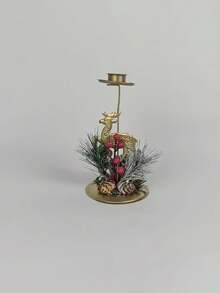 Weihnachts-Neuheit Goldener Metall Hirsch, Schneeflocke, Stern Kerzenhalter, Glas Wand & Gewichteter Fuß, Einzel-/Doppel-Kerzenhalter für Fenster-Display & Tisch-Dekoration