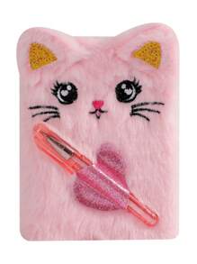 1 st barns söt katt och hund mini anteckningsbok med pennficka bärbar liten dagbok student presentbok