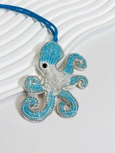 1 Stück handgefertigter, mehrfarbiger Oktopus-förmiger Anhänger, modisch elegant, schlicht, niedlich, funkelnd, interessantes Meereslebens-Accessoire für Rucksack, Schultertasche, Umhängetasche, Tragetasche, Unterarmtasche, Kosmetiktasche, andere Aufbewahrungstasche, Anhänger, Auto-Anhänger, Schlüsselanhänger, Gürtelhalter, Gepäckanhänger, Identifikationsanhänger, geeignet für Paare, beste Freunde, Studenten, Männer, Frauen, Büro, Pendeln, Alltag, Date, Urlaub, Geschäftsreise, ideales Geschenk für Freund, Freundin, Mutter, Kinder Geburtstag
