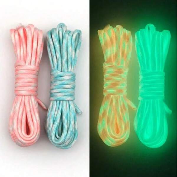 5m Cuerda fosforescente, cuerda paraguas luminosa de 5mm de diámetro y 7 hebras, pulsera tejida, cuerda de emergencia para exteriores, cuerda para tender ropa, cuerda para tienda de campaña