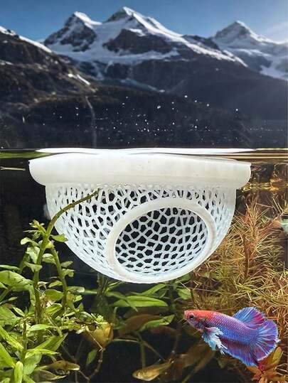 Floating Beta Cave And Shrimp Hideaway - Multipurpose Aquarium Hammock, Feeding Ring, Stress-Free Resting Place For Betta Fish, Corydoras, And Small Aquarium