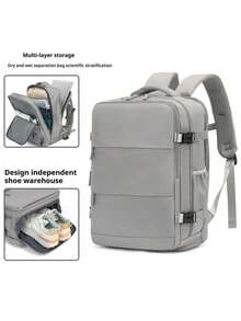 44x28x15cm Carry-On Travel Backpack, Airplane Luggage Bag For Men & Women, 14-Inch Laptop Backpack For School, Outdoor, Travel, Office, Commuting, Sports