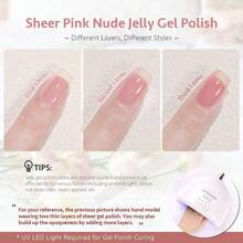 JEYJy Nude Pink Gel Nail Polis Set 6 Tranrent Seer Colors Soak Off UV Lig Cure Gel Polis Kit  Salon And Nail Art DIY At E