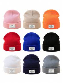 1 件儿童针织帽，简约时尚针织帽，男女通用，头围较大，保暖防风，适合秋冬季 - 1PC - 查看 2