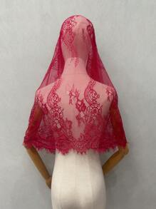 Bridal Lace White Shawl Head Veil For Muslin/ Wedding, Latin Black Head Veil Halloween Fall Clothes For Women