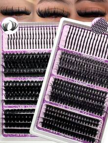 20 Rows 10-20mm D/DD Curly Spike Lash Clusters + 60D 80D 100D/120D 140D 160D Manga Eyelash Clusters 0.07 Anime Cluster Eyelash Extensions Clusters Lashes Lash Spikes Fairy Lash Clusters With Spikes Individual Lashes For Beginners, Reusable, Suitable For Parties, Weddings, Dates, Halloween And Daily Wear - 黑色 - 查看 2