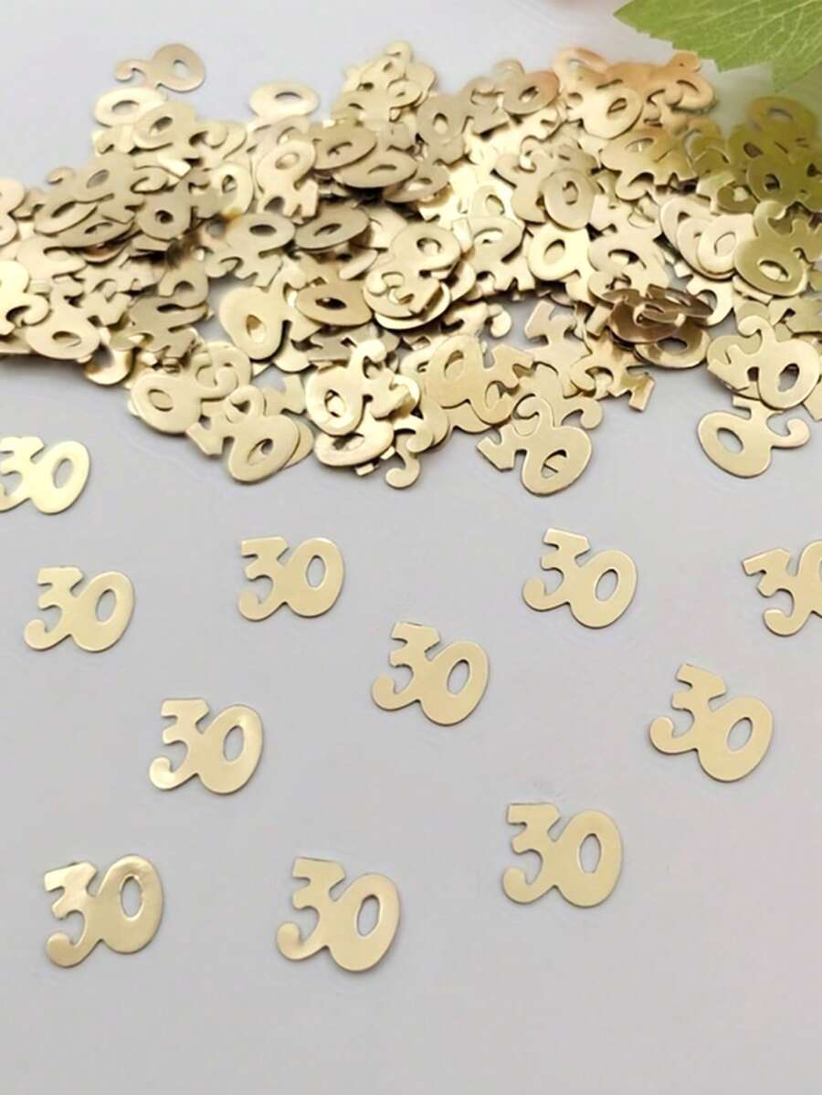 400片纸屑，30岁生日纸屑，生日快乐餐桌装饰，30周年纪念装饰，金色纸屑，适用于30岁生日、结婚纪念日派对用品 - 30歲 - 查看 1
