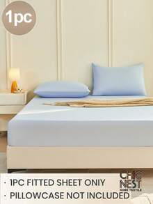 1件浅蓝色床笠，床垫保护套，床垫罩，柔软透气，适用于多种床型——单人床、双人床、大号床、特大号床，深口袋设计，最大可达11.8英寸，家用纺织品 - 淺藍色 - 查看 2