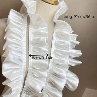 1ヤード 8cm幅 フローラルレーストリム、衣服デザイン、レイヤードラッフルデコレーション、DIYファッション、ハンドクラフト、縫製プロジェクト、生地装飾、縫製飾り付けに適しています