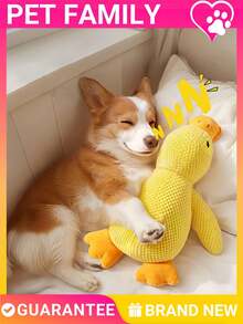 嘎嘎叫鸭毛绒节日狗狗玩具，带吱吱叫声，适合小型犬幼犬，狗狗咀嚼玩具圣诞节万圣节镇静咀嚼玩具，适合焦虑的狗狗，可爱的互动宠物玩具，最适合作为圣诞礼物 - 彩色 - 查看 4