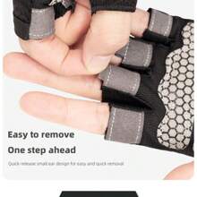 1 Pair Fitness Gloves With Wrist Support, Half Finger, Silicone Anti-Slip Anti-Callus Wrist Strap Gloves For Pull-Ups, Bench Press, Gym Workout