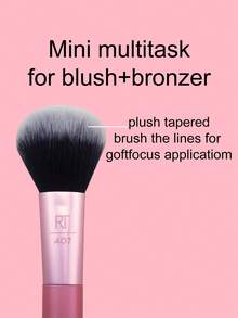 Real Techniques Mini Multitask Makeup Brush, For Blush, Bronzer & Powder, Face Brush With Custom-Cut Synthetic Bristles, For Loose & Pressed Powder, Travel Sized, 1 Count - Rose Red - View 2