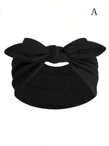 1pc Women's Bow Tie Rabbit Ear Headband, Boho Style Super Wide Cute Knotted Rabbit Ear Headband, Paisley Pattern, Elastic Solid Bow Hair Accessory, Suitable For Women, Yoga/Sports/Outdoor Activities, Solid Color Casual Polyester Fashion All Season (11 Color Options) Winter Scarf Women Soft Headband Women Hair Accessories Elegant Hair Band - Multicolor - View 2
